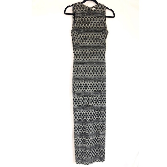 Rimini Black/Silver Metallic Beaded Formal Dress